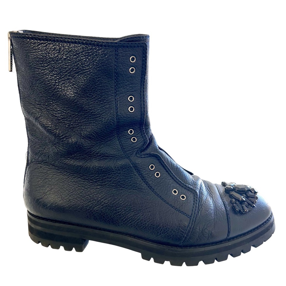 Jimmy Choo Hatcher Embellished Leather Combat Boots